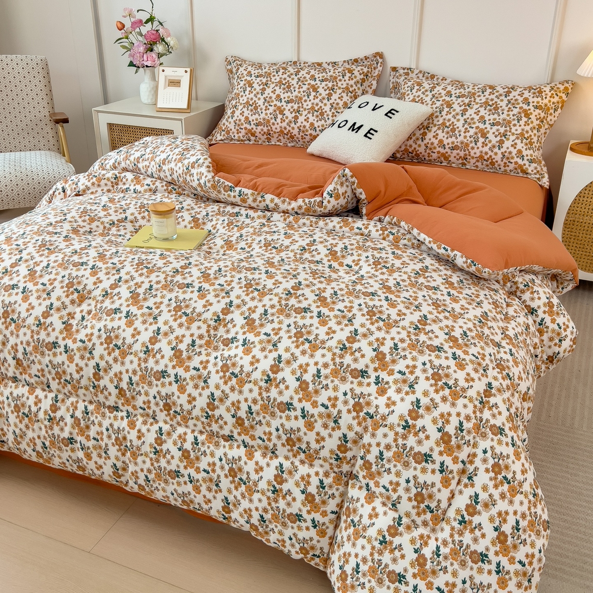 91家纺网 家纺一手货源 找家纺 宝士康家纺 2025新品10A抗菌双层纱冬被被子被芯 小雏菊