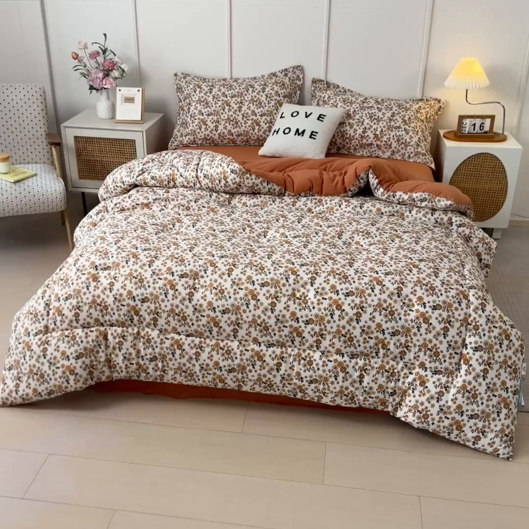 91家纺网 家纺一手货源 找家纺 宝士康家纺 2025新品10A抗菌双层纱冬被被子被芯 小雏菊