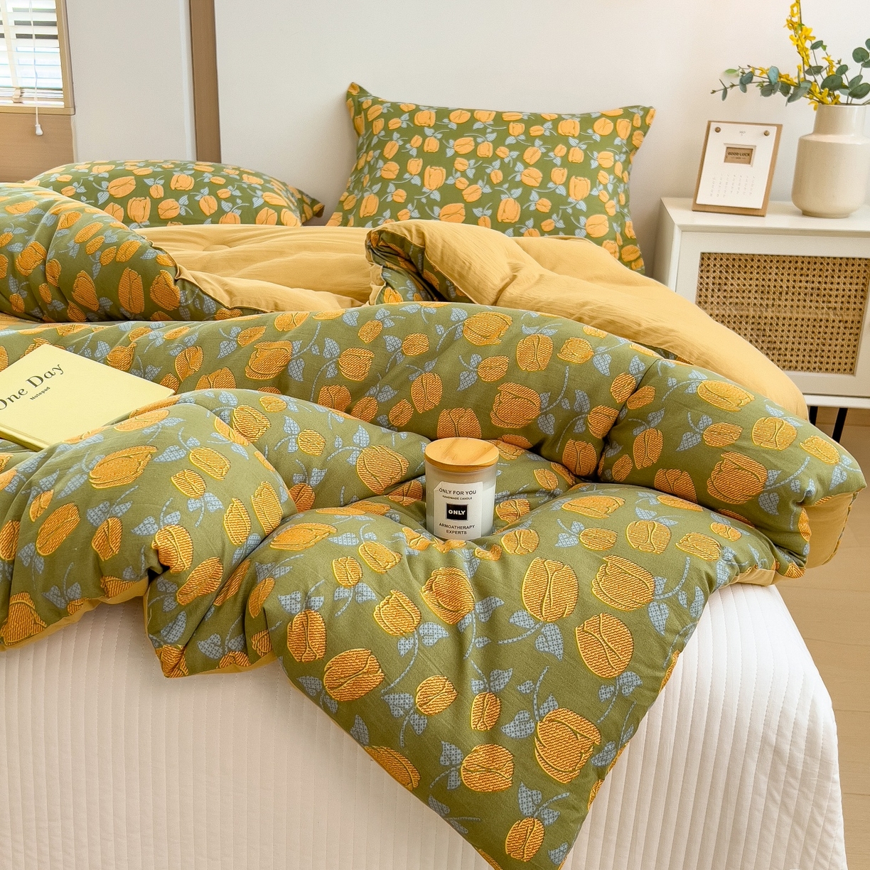 91家纺网 家纺一手货源 找家纺 宝士康家纺 2025新品10A抗菌双层纱冬被被子被芯 郁金香