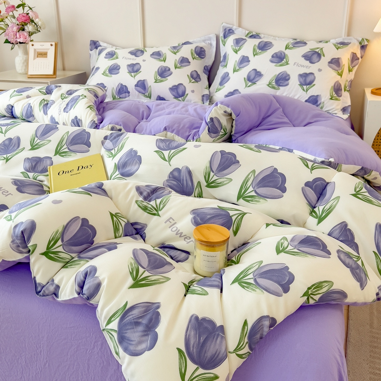 91家纺网 家纺一手货源 找家纺 宝士康家纺 2025新品10A抗菌双层纱冬被被子被芯 郁金紫