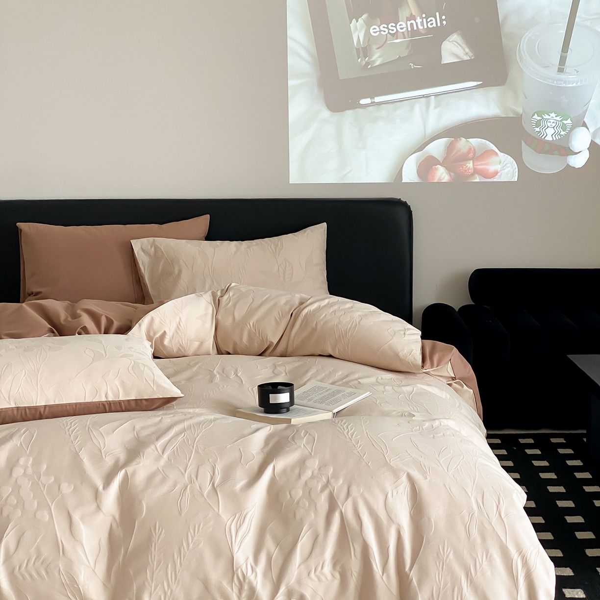 91家纺网 家纺一手货源 找家纺 玉宇阁家居 2025秋款100S大提花磨毛四件套-一梦幽兰系列 一梦幽兰-秋日特调