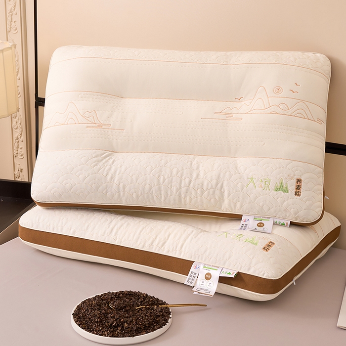 91家纺网 家纺一手货源 找家纺 鼎晟纺 2025新款大凉山荞麦护颈枕学生成人枕头枕芯 大凉山款式二