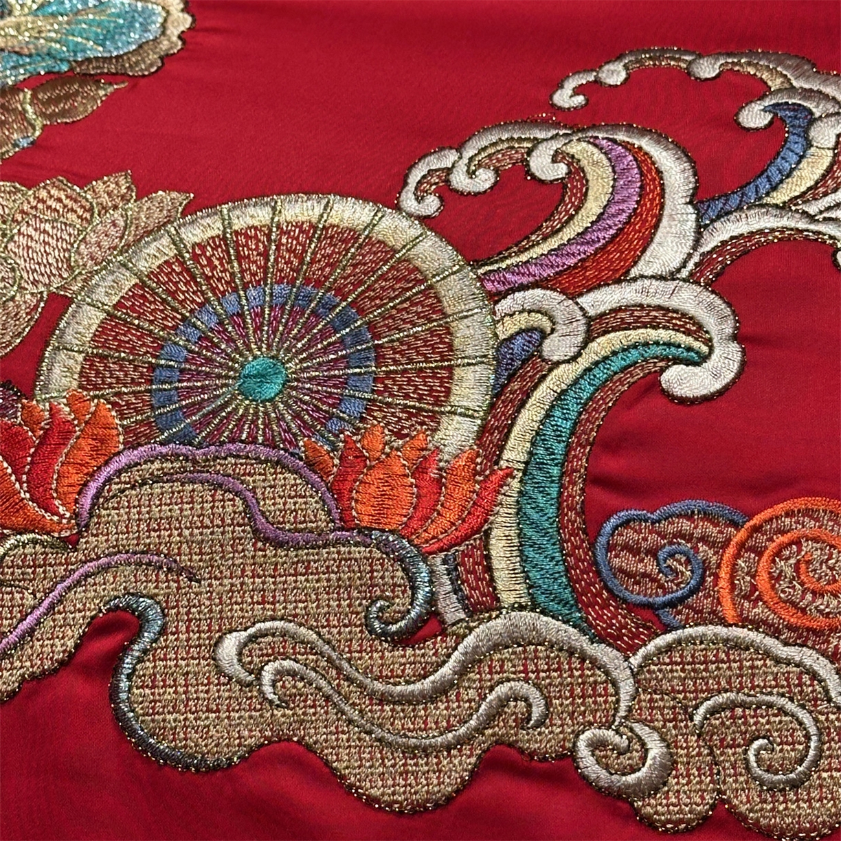 91家纺网 家纺一手货源 找家纺 美娘阁 2025新款长绒棉全棉贡缎提花款新中式古典韵味精美刺绣婚庆四件套-系列二 百子款-百子多福