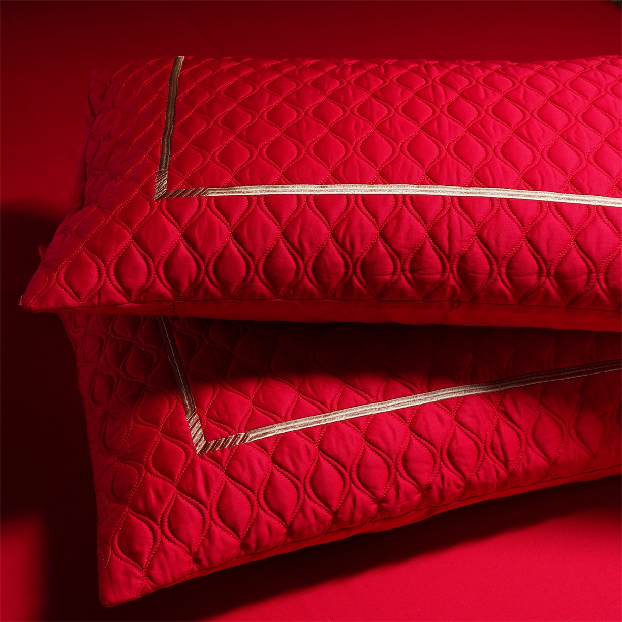 91家纺网 家纺一手货源 找家纺 美娘阁 2025新款长绒棉全棉贡缎提花款新中式古典韵味精美刺绣婚庆四件套-系列二 花卉款-爱的诺言