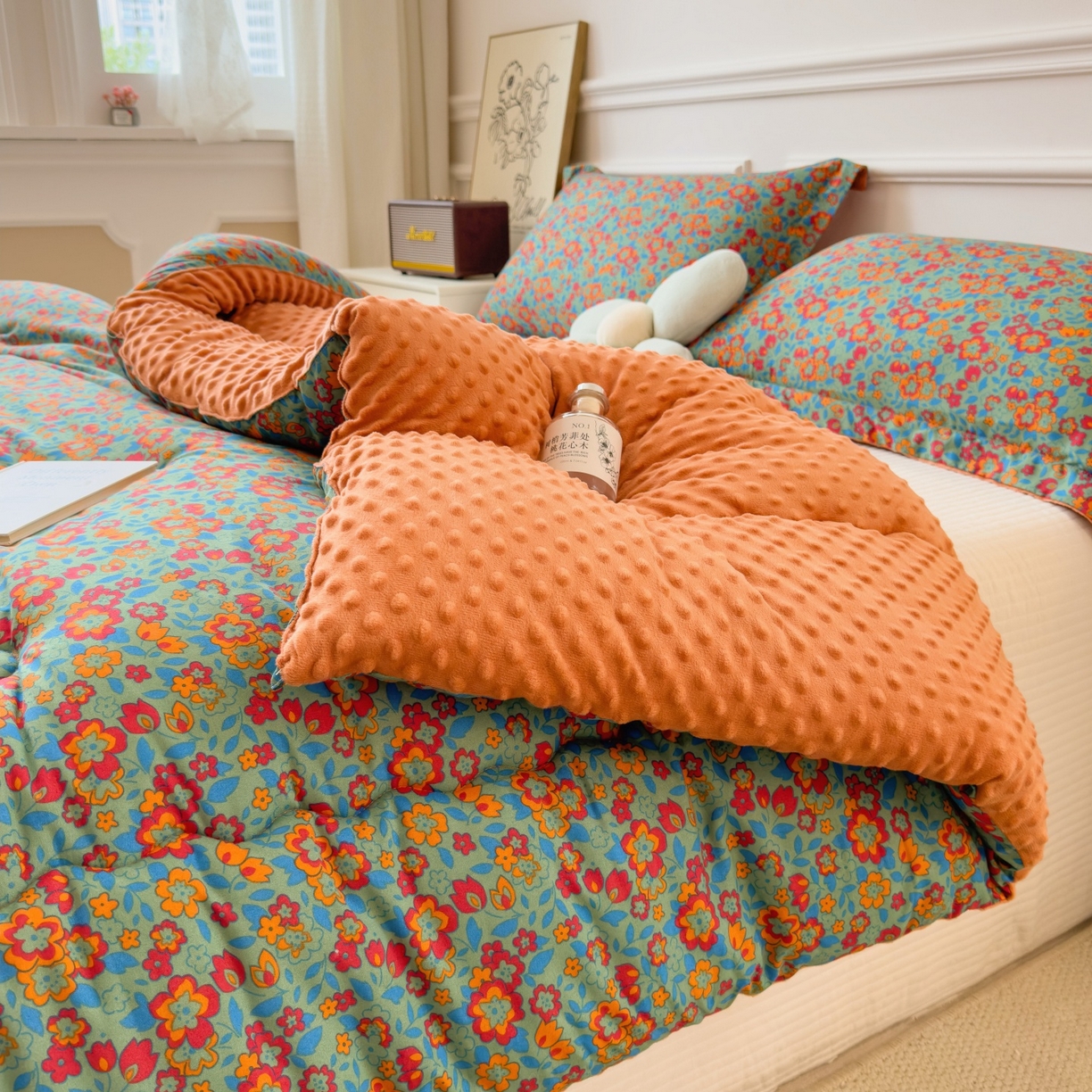 91家纺网 家纺一手货源 找家纺 （总）宝士康家纺 2025新品10A抗菌豆豆绒冬被被子被芯