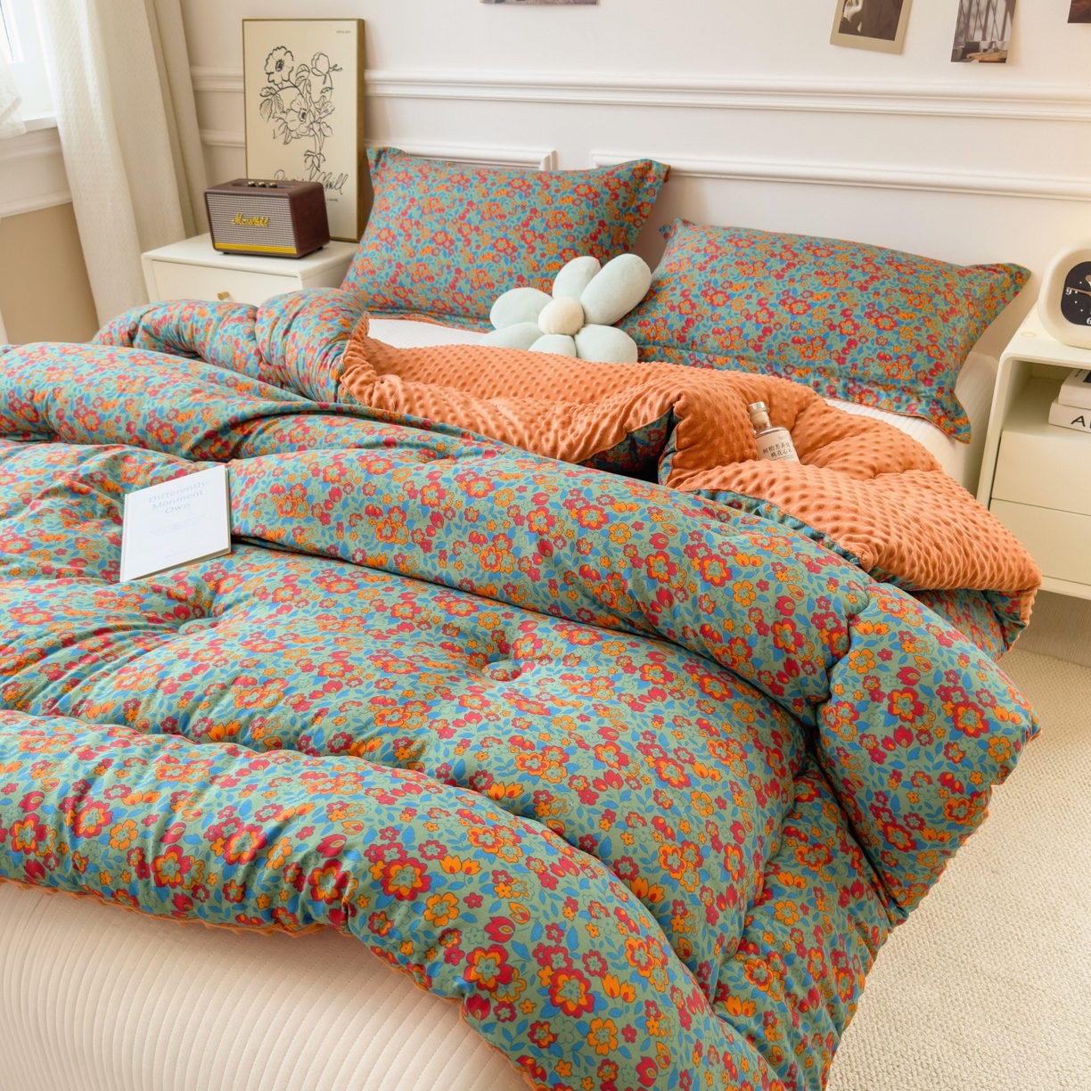 91家纺网 家纺一手货源 找家纺 宝士康家纺 2025新品10A抗菌豆豆绒冬被被子被芯 艾维