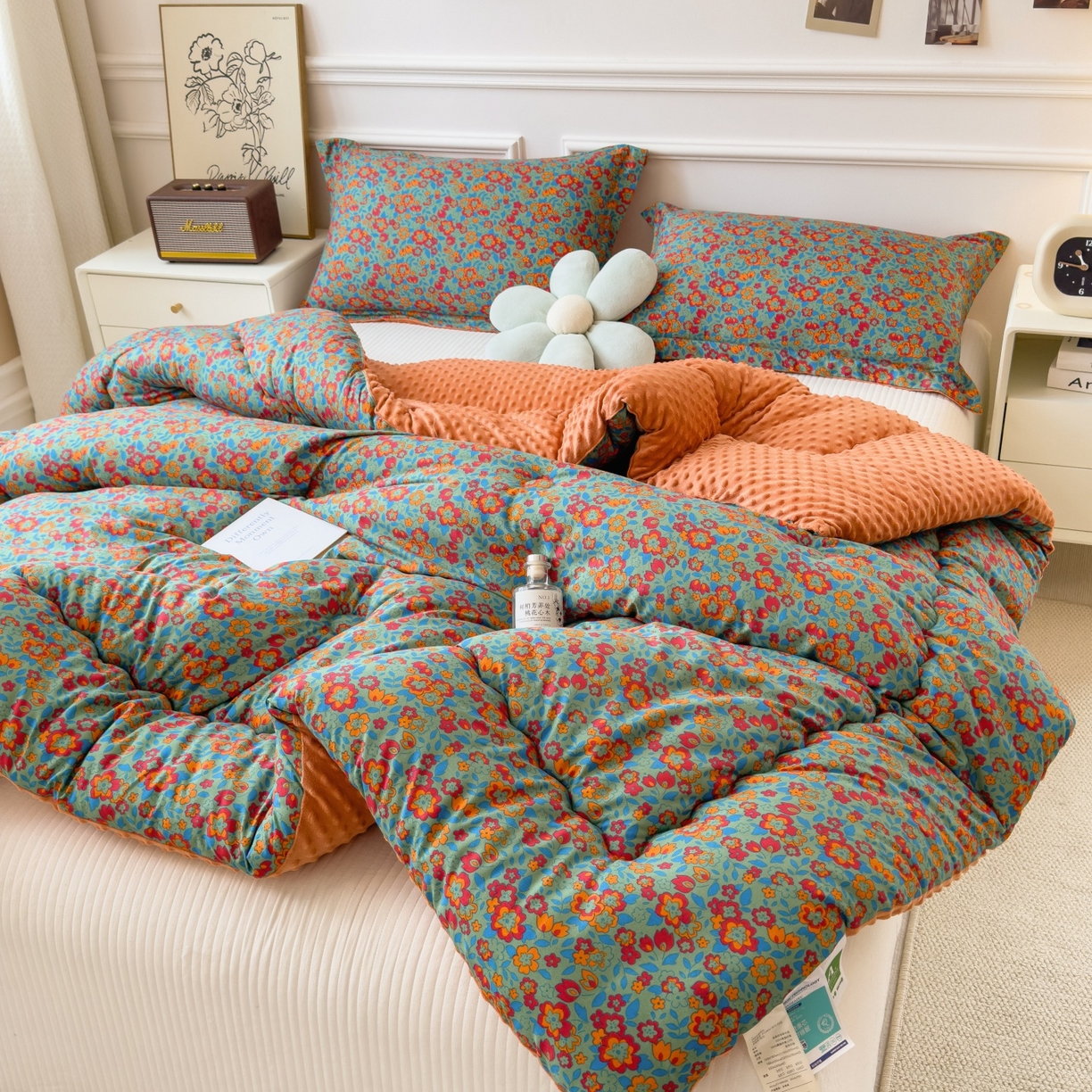 91家纺网 家纺一手货源 找家纺 宝士康家纺 2025新品10A抗菌豆豆绒冬被被子被芯 艾维