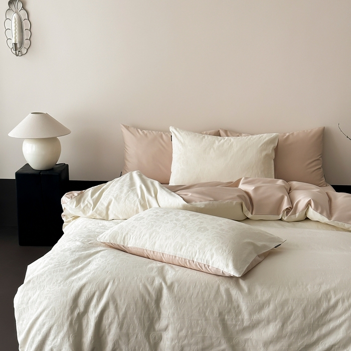 91家纺网 家纺一手货源 找家纺 （总）玉宇阁家居 2025新款100S色织空气大提花全棉纯棉长绒棉四件套-苏莉的春天100S