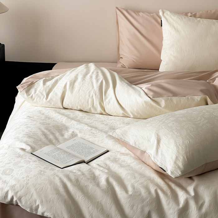 91家纺网 家纺一手货源 找家纺 （总）玉宇阁家居 2025新款100S色织空气大提花全棉纯棉长绒棉四件套-苏莉的春天100S