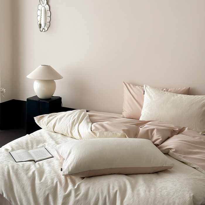 91家纺网 家纺一手货源 找家纺 （总）玉宇阁家居 2025新款100S色织空气大提花全棉纯棉长绒棉四件套-苏莉的春天100S