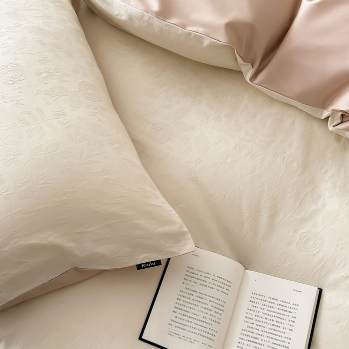 91家纺网 家纺一手货源 找家纺 （总）玉宇阁家居 2025新款100S色织空气大提花全棉纯棉长绒棉四件套-苏莉的春天100S