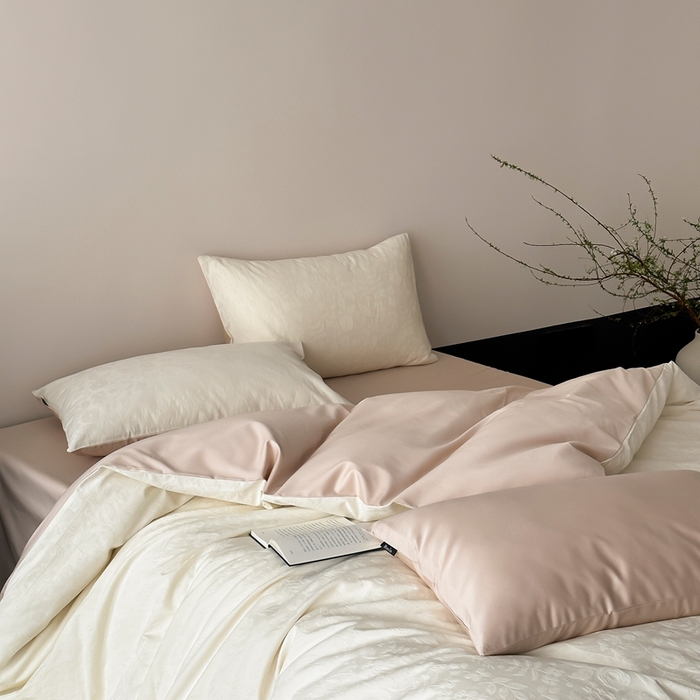 91家纺网 家纺一手货源 找家纺 （总）玉宇阁家居 2025新款100S色织空气大提花全棉纯棉长绒棉四件套-苏莉的春天100S