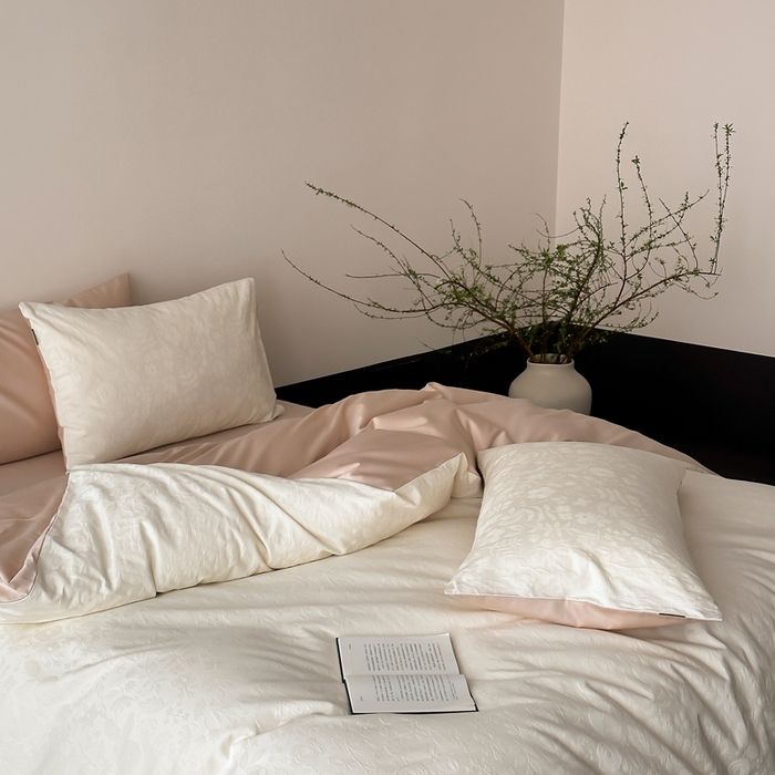 91家纺网 家纺一手货源 找家纺 玉宇阁家居 2025新款100S色织空气大提花全棉纯棉长绒棉四件套-苏莉的春天100S 100S苏莉的春天-落日余晖