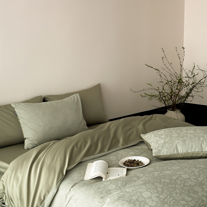 91家纺网 家纺一手货源 找家纺 玉宇阁家居 2025新款100S色织空气大提花全棉纯棉长绒棉四件套-苏莉的春天100S 100S苏莉的春天-暮光森林