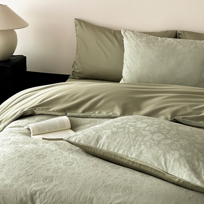 91家纺网 家纺一手货源 找家纺 玉宇阁家居 2025新款100S色织空气大提花全棉纯棉长绒棉四件套-苏莉的春天100S 100S苏莉的春天-暮光森林