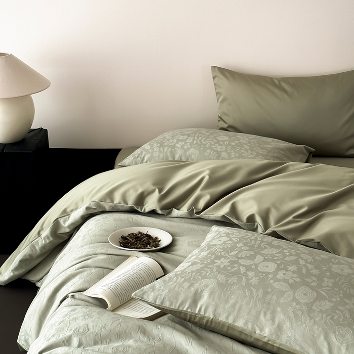 91家纺网 家纺一手货源 找家纺 玉宇阁家居 2025新款100S色织空气大提花全棉纯棉长绒棉四件套-苏莉的春天100S 100S苏莉的春天-暮光森林