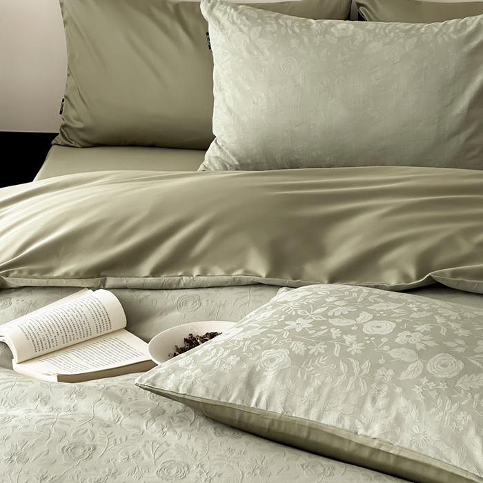 91家纺网 家纺一手货源 找家纺 玉宇阁家居 2025新款100S色织空气大提花全棉纯棉长绒棉四件套-苏莉的春天100S 100S苏莉的春天-暮光森林