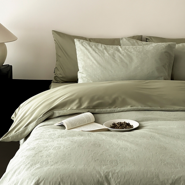 91家纺网 家纺一手货源 找家纺 玉宇阁家居 2025新款100S色织空气大提花全棉纯棉长绒棉四件套-苏莉的春天100S 100S苏莉的春天-暮光森林