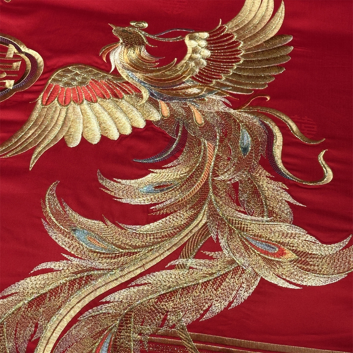 91家纺网 家纺一手货源 找家纺 美娘阁 2025新款长绒棉全棉贡缎提花款新中式古典韵味精美刺绣婚庆四件套-系列一 龙凤款-倾城龙凤