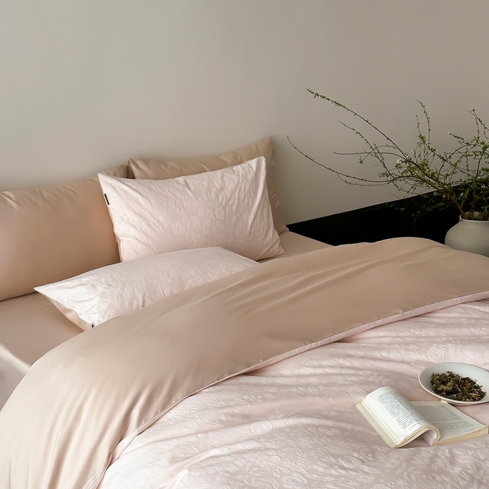 玉宇阁家居 2025新款100S色织空气大提花全棉纯棉长绒棉四件套-苏莉的春天100S 100S苏莉的春天-胚芽奶卡