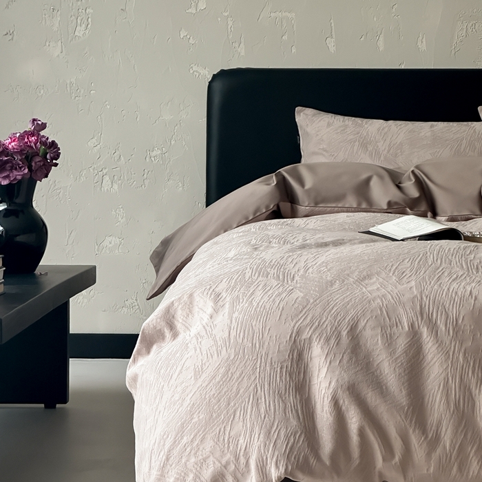 91家纺网 家纺一手货源 找家纺 （总）玉宇阁家居 2025新款100S色织空气大提花全棉纯棉长绒棉四件套-月岛弥生100S