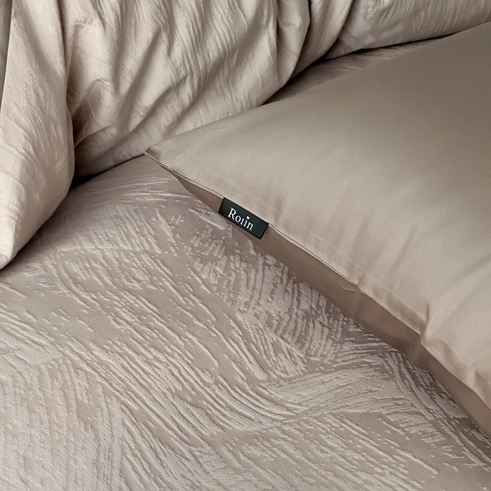 91家纺网 家纺一手货源 找家纺 玉宇阁家居 2025新款100S色织空气大提花全棉纯棉长绒棉四件套-月岛弥生100S 100S月岛弥生-可可棕