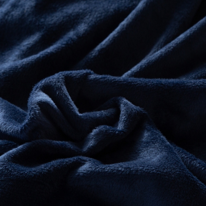 91家纺网 家纺一手货源 找家纺 能好家纺 2025新款蕾丝工艺水晶绒夹棉床裙 藏青