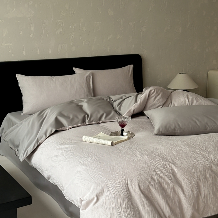 91家纺网 家纺一手货源 找家纺 玉宇阁家居 2025新款100S色织空气大提花全棉纯棉长绒棉四件套-月岛弥生100S 100S月岛弥生-蜜合紫灰