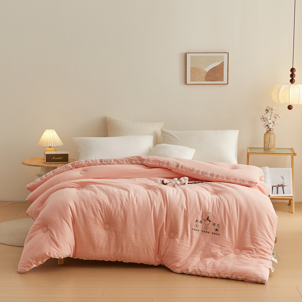 91家纺网 家纺一手货源 找家纺 帕芬鸟家纺 2025新款51%立体款棉花被 被子被芯 美人玉