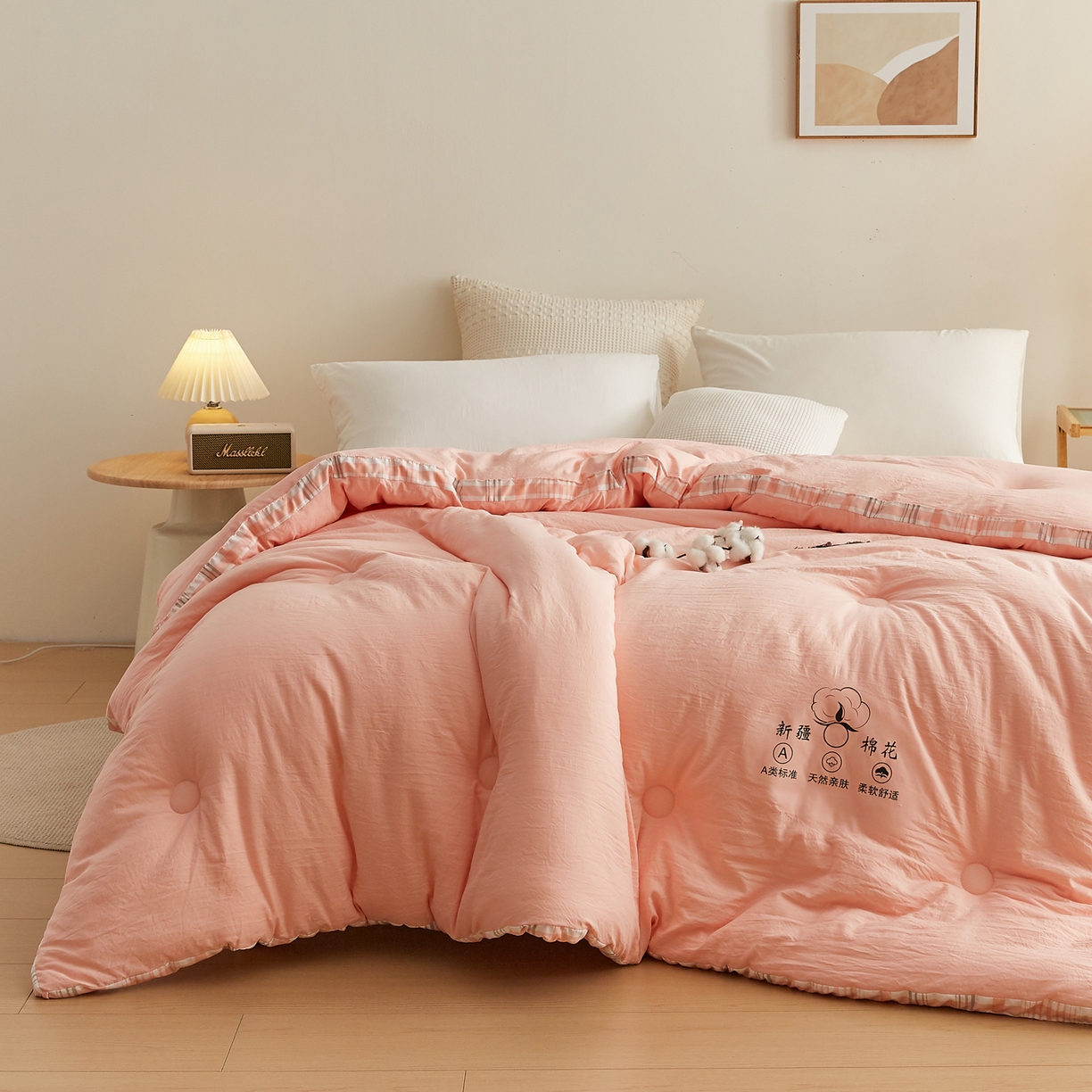 91家纺网 家纺一手货源 找家纺 帕芬鸟家纺 2025新款51%立体款棉花被 被子被芯 美人玉