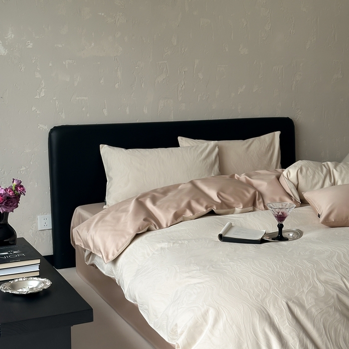 91家纺网 家纺一手货源 找家纺 玉宇阁家居 2025新款100S色织空气大提花全棉纯棉长绒棉四件套-雨雾100S 100S雨雾-燕麦烤茶