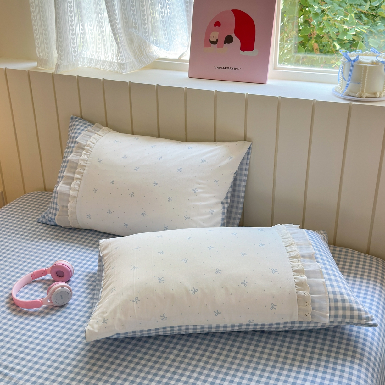 91家纺网 家纺一手货源 找家纺 （总）一霖家纺 2025新款高克重云朵棉韩系小清新蝴蝶结四件套