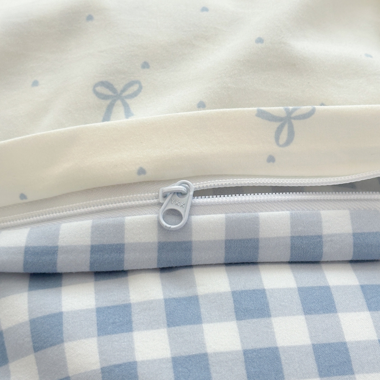 91家纺网 家纺一手货源 找家纺 （总）一霖家纺 2025新款高克重云朵棉韩系小清新蝴蝶结四件套