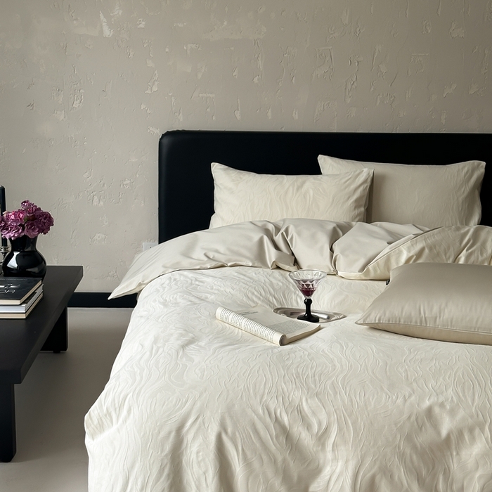 91家纺网 家纺一手货源 找家纺 玉宇阁家居 2025新款100S色织空气大提花全棉纯棉长绒棉四件套-雨雾100S 100S雨雾-氧气绿