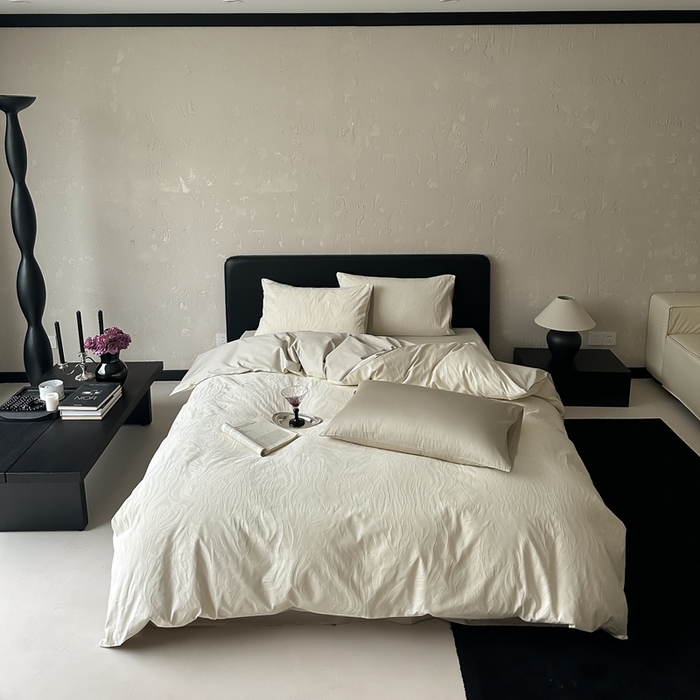 91家纺网 家纺一手货源 找家纺 玉宇阁家居 2025新款100S色织空气大提花全棉纯棉长绒棉四件套-雨雾100S 100S雨雾-氧气绿