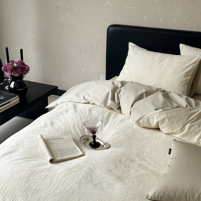 91家纺网 家纺一手货源 找家纺 玉宇阁家居 2025新款100S色织空气大提花全棉纯棉长绒棉四件套-雨雾100S 100S雨雾-氧气绿