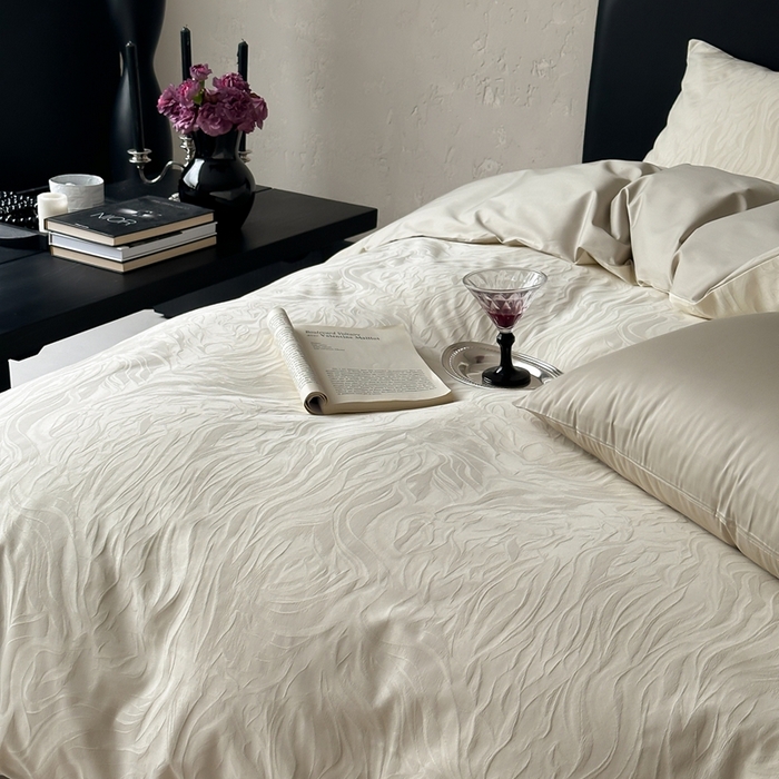 91家纺网 家纺一手货源 找家纺 玉宇阁家居 2025新款100S色织空气大提花全棉纯棉长绒棉四件套-雨雾100S 100S雨雾-氧气绿