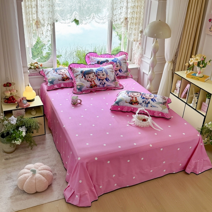 91家纺网 家纺一手货源 找家纺 馨语家居 2025新款A类全棉3D大版印花四件套 腾云哪吒