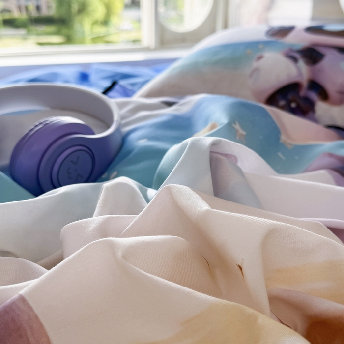 91家纺网 家纺一手货源 找家纺 馨语家居 2025新款A类全棉3D大版印花四件套 海洋机器人