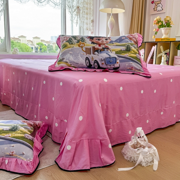 91家纺网 家纺一手货源 找家纺 馨语家居 2025新款A类全棉3D大版印花四件套 郊游哪吒