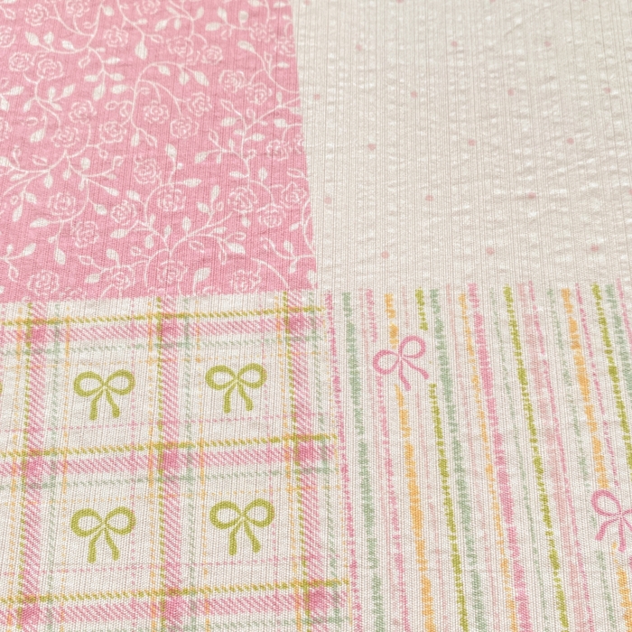 91家纺网 家纺一手货源 找家纺 欧尚 2025新款云感双层纱针织棉印花母婴级超柔裸睡级床单三件套 春日粉