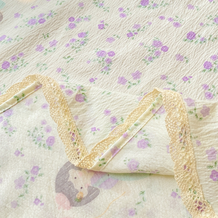 91家纺网 家纺一手货源 找家纺 欧尚 2025新款云感双层纱针织棉印花母婴级超柔裸睡级床单三件套 梦境之间