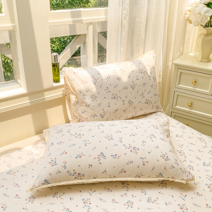 91家纺网 家纺一手货源 找家纺 欧尚 2025新款云感双层纱针织棉印花母婴级超柔裸睡级床单三件套 树的聆听