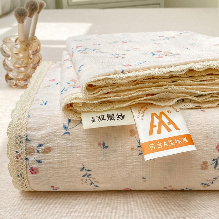 91家纺网 家纺一手货源 找家纺 欧尚 2025新款云感双层纱针织棉印花母婴级超柔裸睡级床单三件套 树的聆听