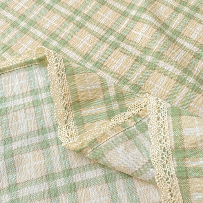 91家纺网 家纺一手货源 找家纺 欧尚 2025新款云感双层纱针织棉印花母婴级超柔裸睡级床单三件套 松野