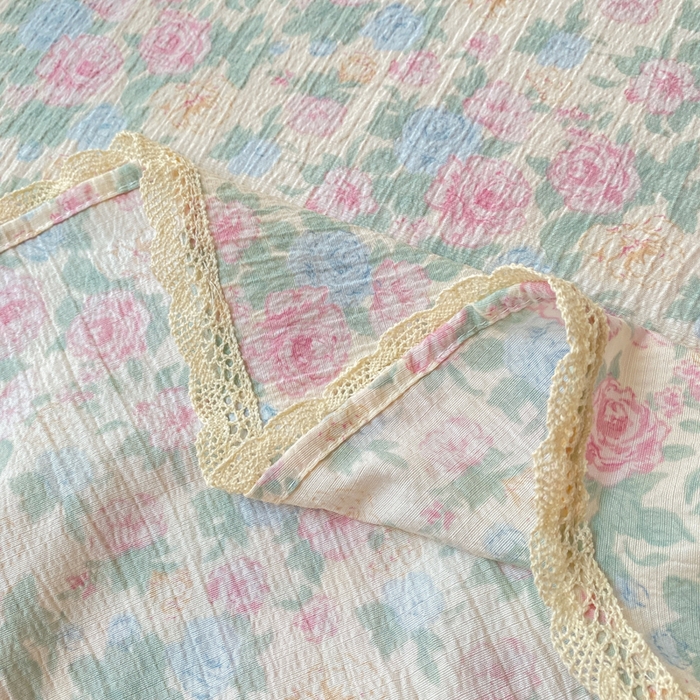 91家纺网 家纺一手货源 找家纺 欧尚 2025新款云感双层纱针织棉印花母婴级超柔裸睡级床单三件套 童话花岛