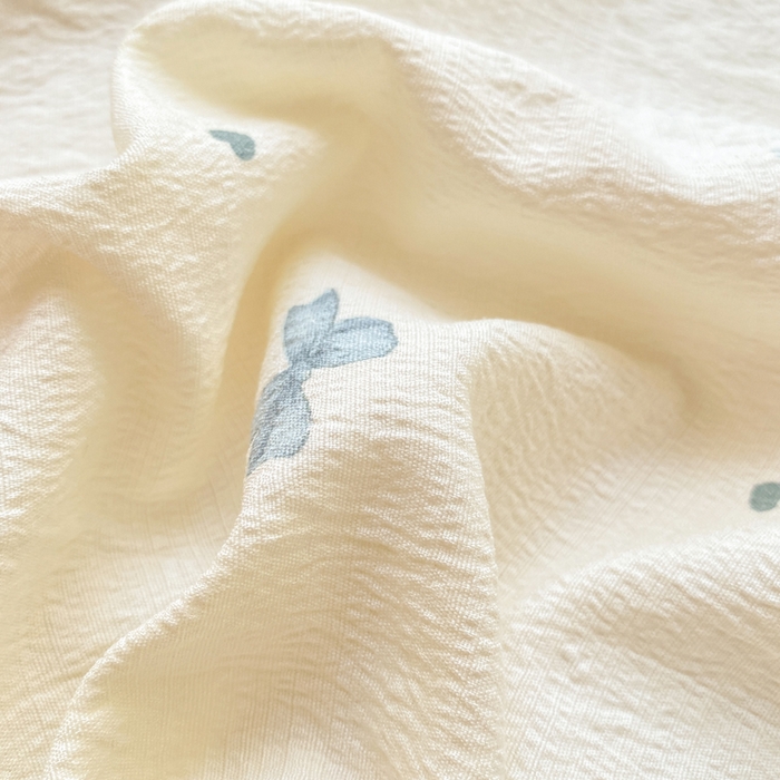 91家纺网 家纺一手货源 找家纺 欧尚 2025新款云感双层纱针织棉印花母婴级超柔裸睡级床单三件套 相思蓝