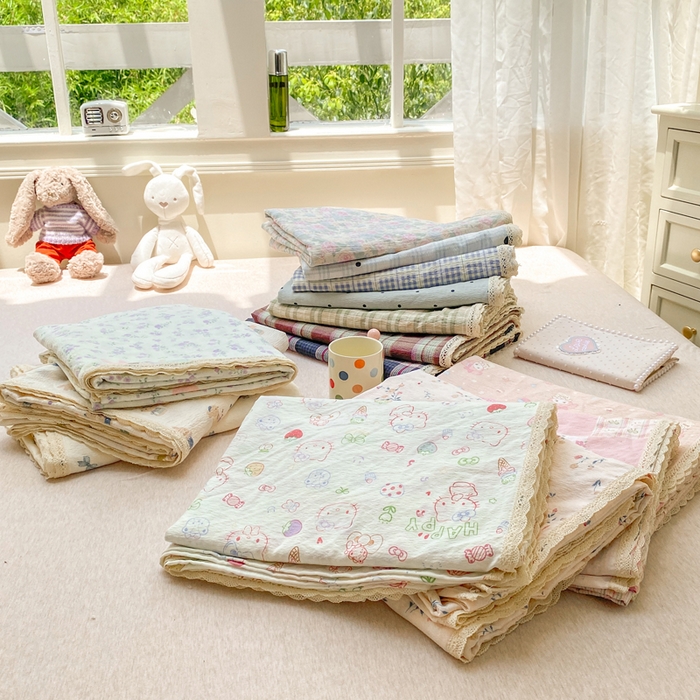 91家纺网 家纺一手货源 找家纺 欧尚 2025新款云感双层纱针织棉印花母婴级超柔裸睡级床单三件套 组合图仅供参考