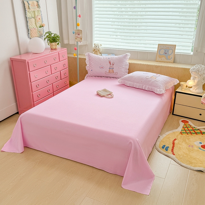 91家纺网 家纺一手货源 找家纺 玉元坊 2025新款卡通纯色全棉纯棉床笠床裙学生床单三四件套基础白花边款 【白花边款式】小熊伙伴