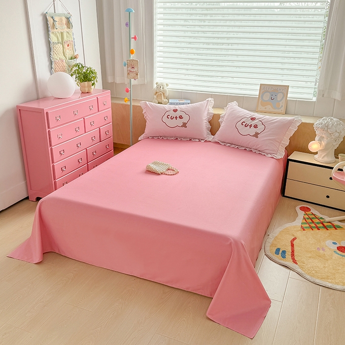 91家纺网 家纺一手货源 找家纺 玉元坊 2025新款卡通纯色全棉纯棉床笠床裙学生床单三四件套基础白花边款 【白花边款式】蛋糕公主